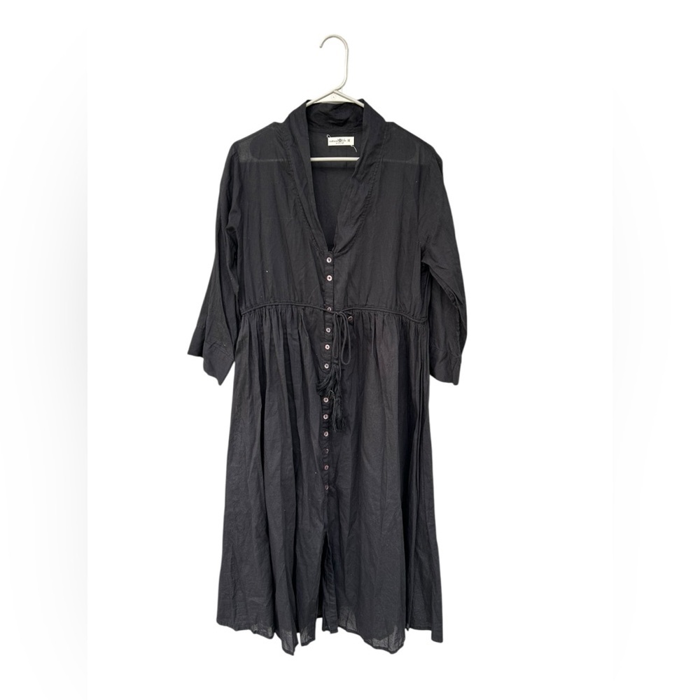 Natural Life 100% Organic Cotton Long Sleeve Dress - Size Medium - Black - Picture 5 of 14